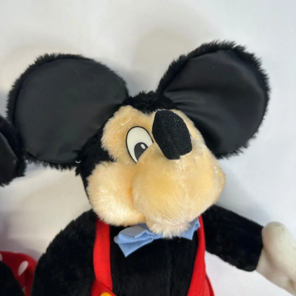 Vintage Disney Mickey and Minnie Mouse Plush‎ Stuffed Animal Set 16 Inch Taiwan